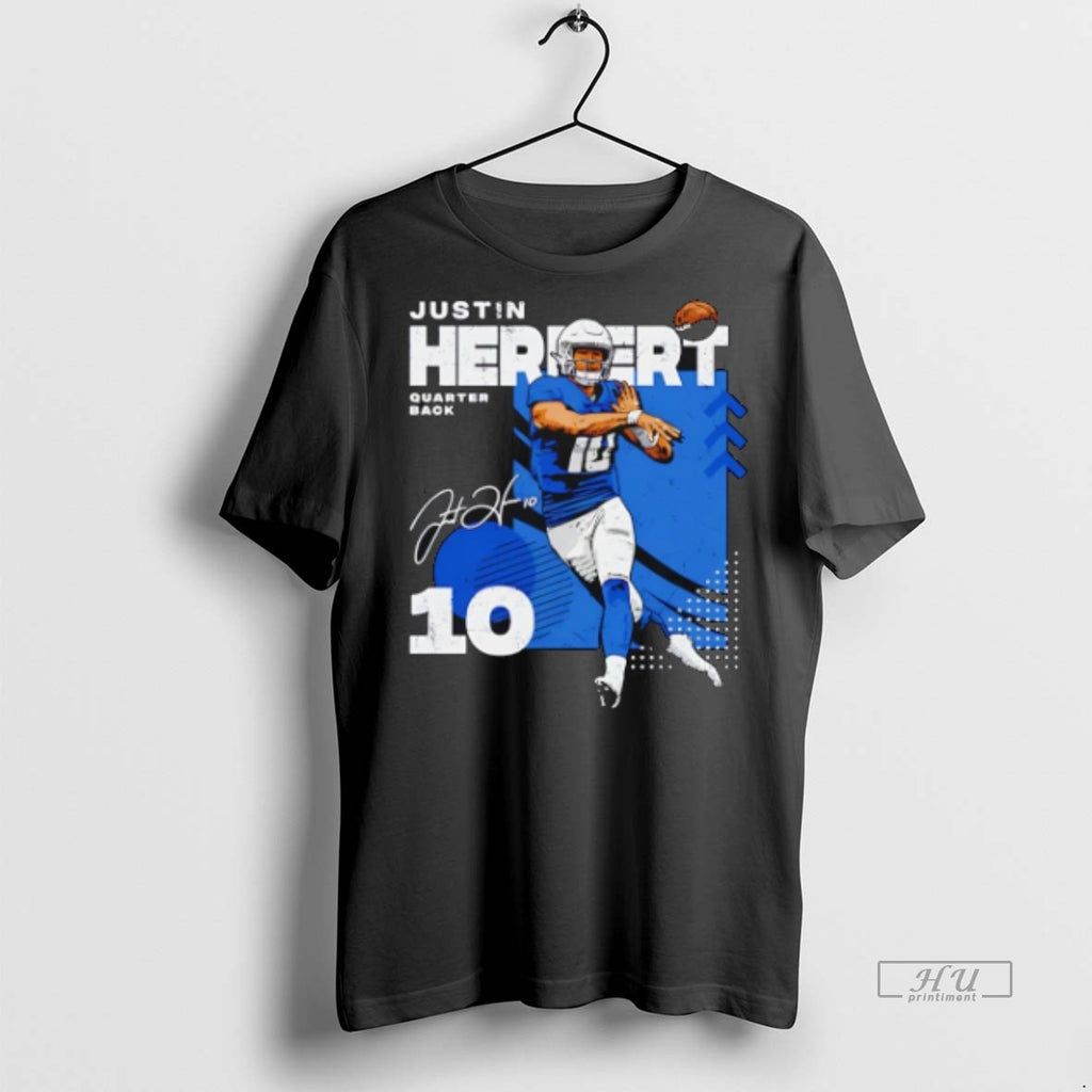 Limited Edition Justin Herbert Los Angeles Chargers Squared Signature Tee Shirt Sweater