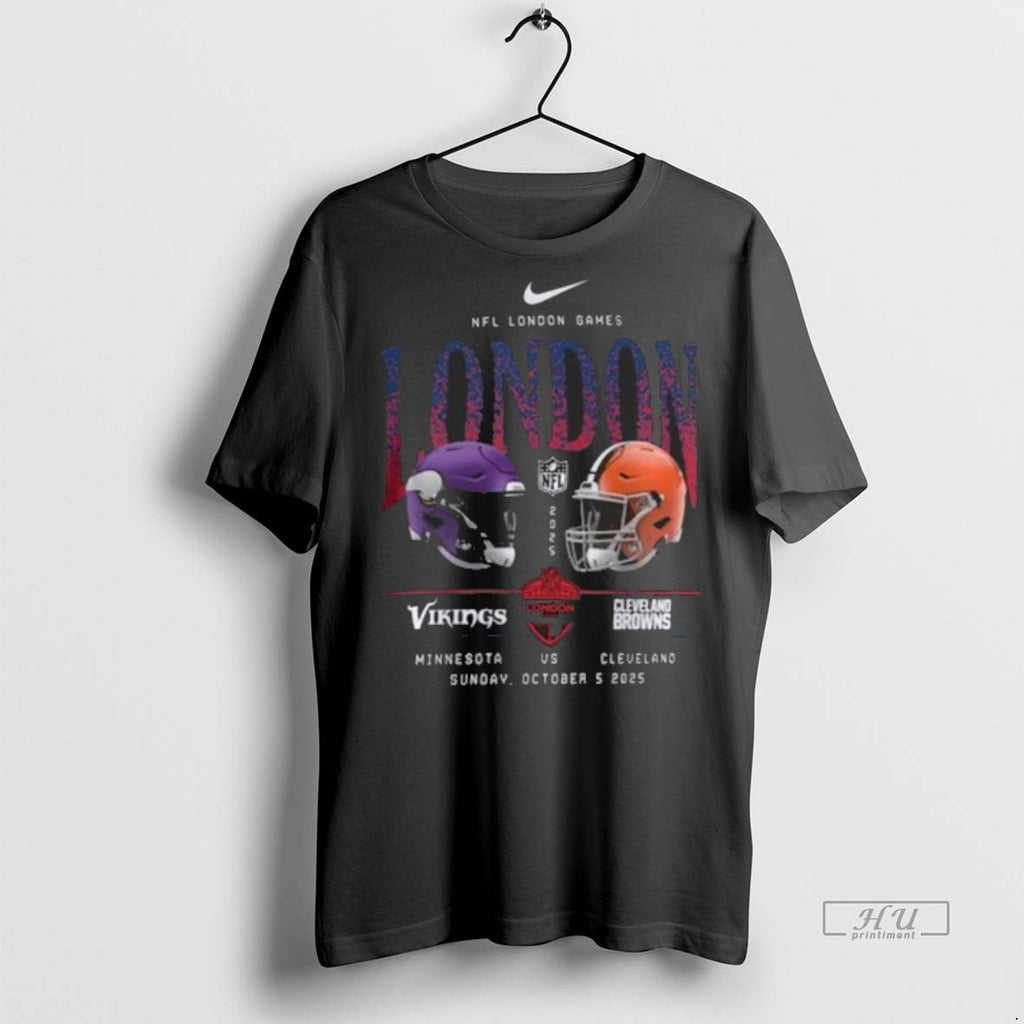 Limited Edition Minnesota Vikings Vs Cleveland Browns International Games London 2025 Tee Shirt Sweater