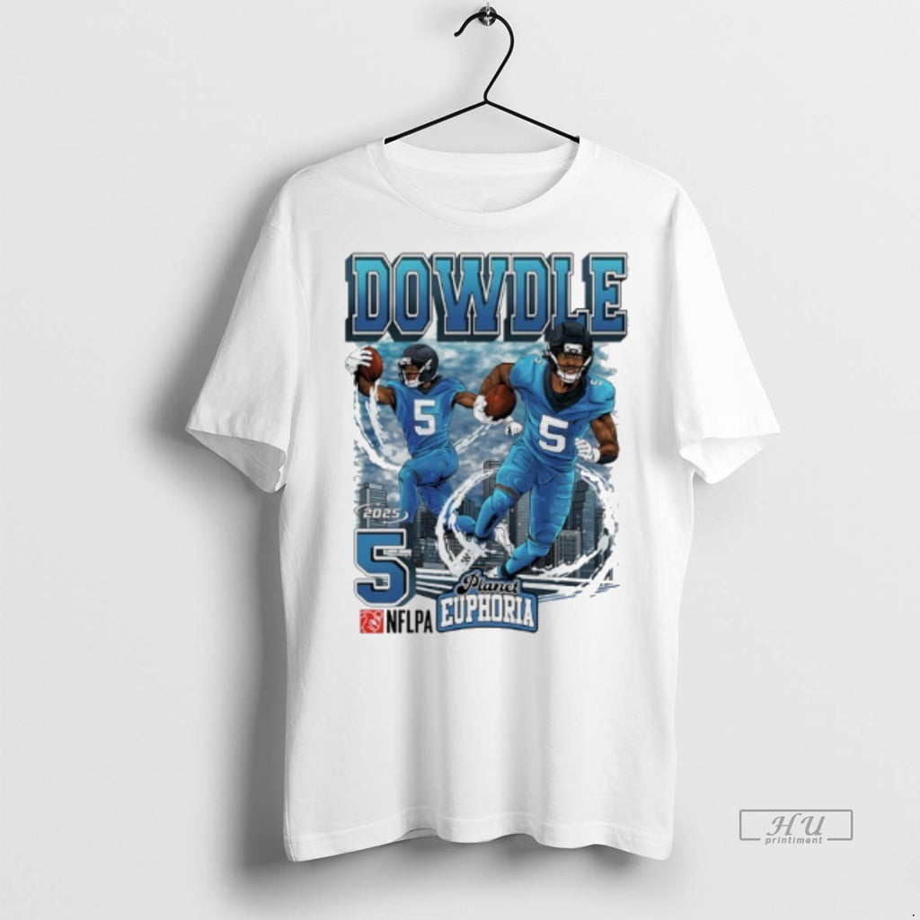 Limited Edition Rico Dowdle 5 Carolina Panthers 2025 Player Collage Graphic Tee Shirt Sweater