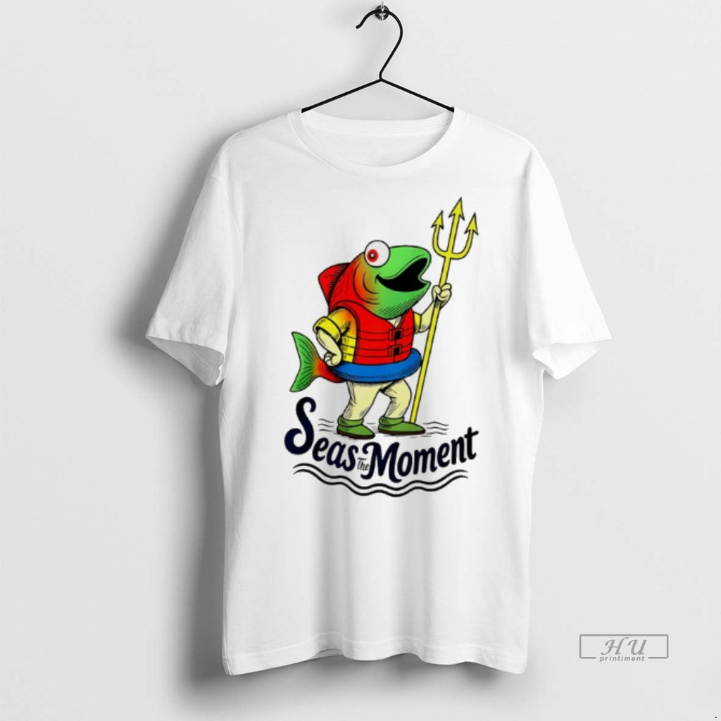 Limited Edition Seas The Moment Humpy Salmon Mariners Holding Trident Tee Shirt Sweater