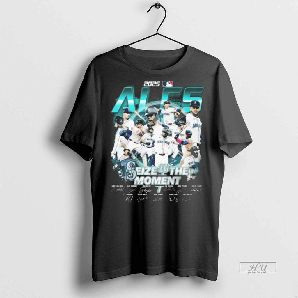 Limited Edition Seattle Mariners 2025 Alcs Seize The Moment Players Signatures Tee Shirt Sweater