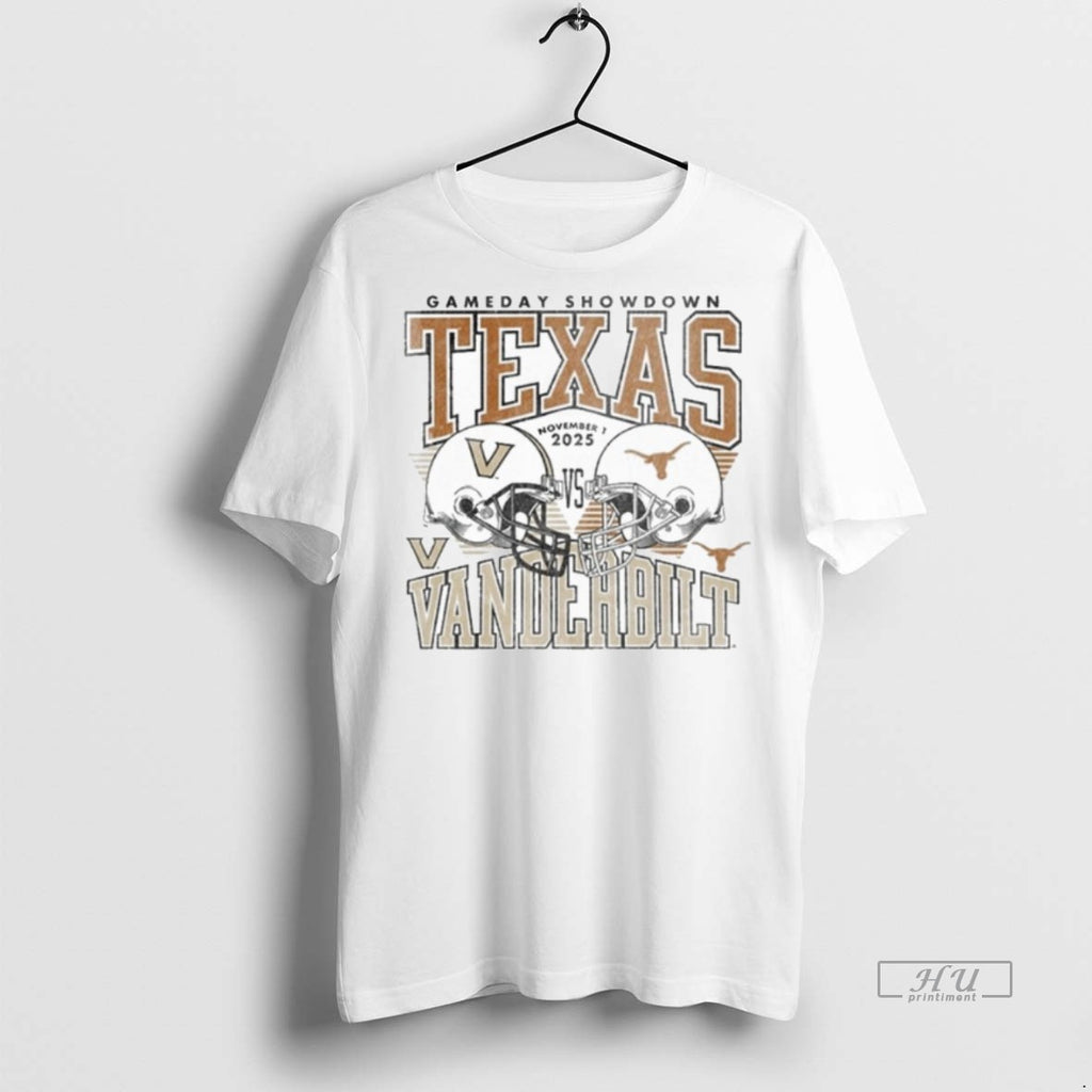 Limited Edition Texas Longhorns Vs Vanderbilt Commodores 2025 Gameday Showdown Matchup Tee Shirt Sweater
