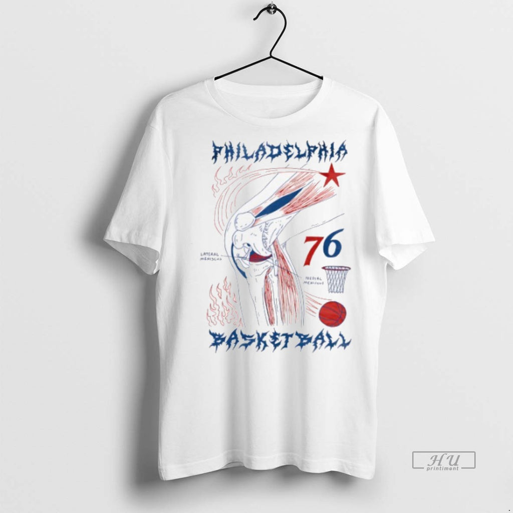 Limited Edition Torn Meniscus Philadelphia 76ers Basketball Tee Shirt Sweater