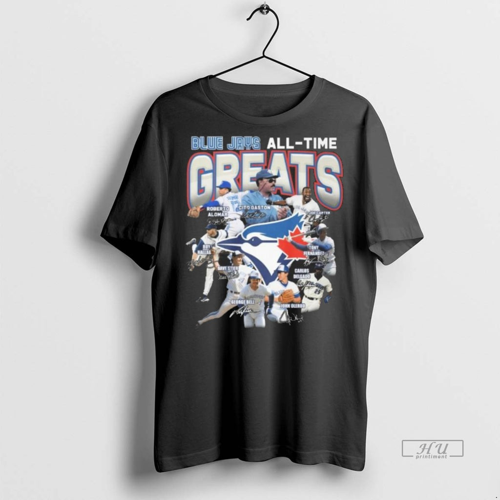 Limited Edition Toronto Blue Jays All Time Greats Players Signatures 2025 Tee Shirt Sweater
