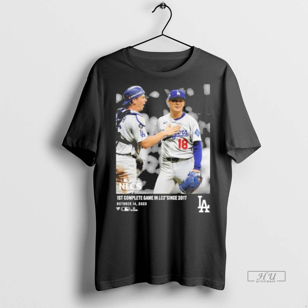 Limited Edition Yoshinobu Yamamoto Los Angeles Dodgers 1st Complete Game Nlcs Tee Shirt Sweater