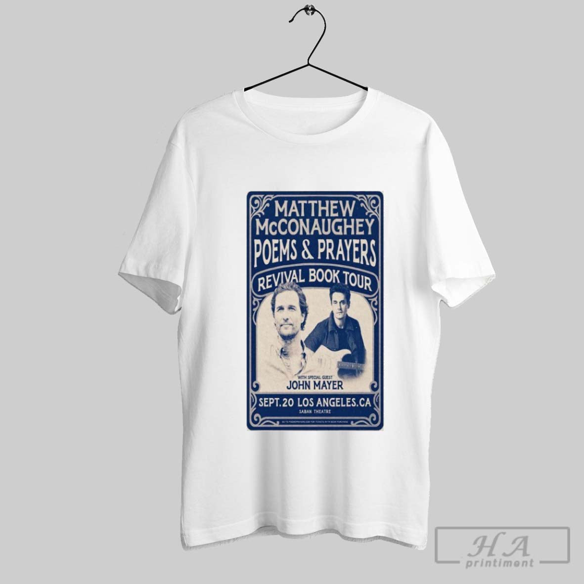 Matthew Mcconaughey Poems Prayers Revival Book Tour Los Angeles Ca Sept 20 2025 T Shirts