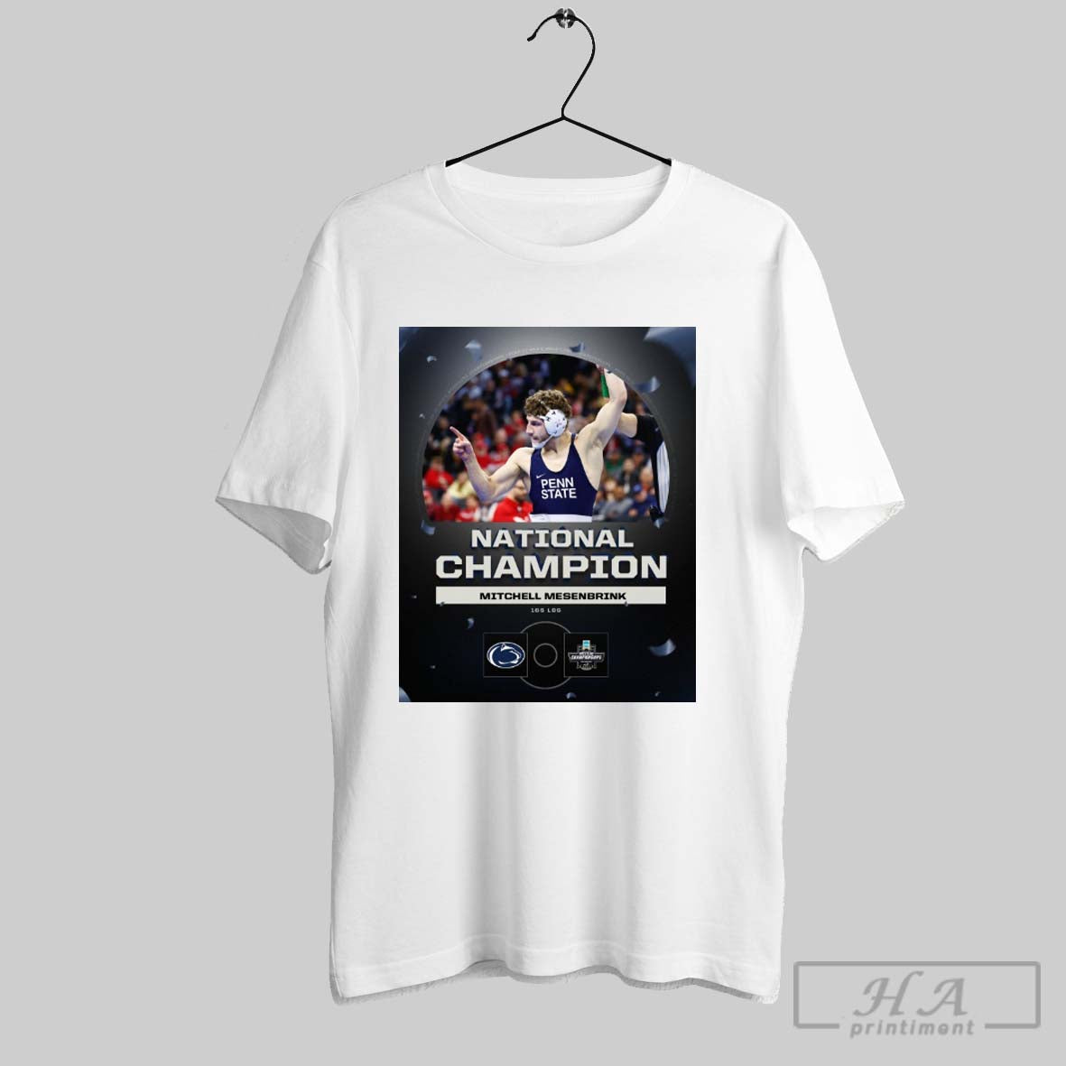 National Champion Mitchell Mesenbrink 165 Lbs Penn State Nittany Lions Wrestling Championship 2025 Poster