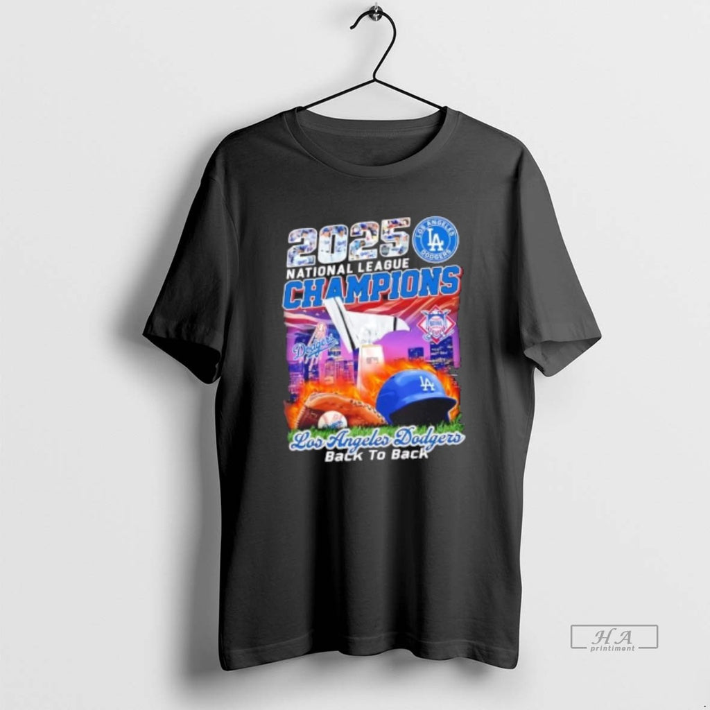 Official 2025 Back To Back National League Los Angeles Dodgers Champions Skyline