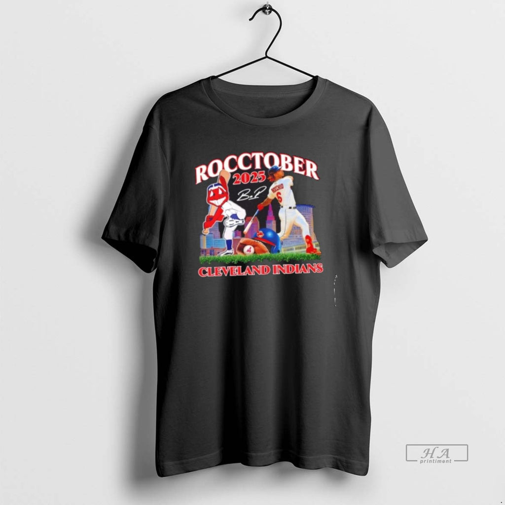 Official 2025 Rocctober Brayan Rocchio And Cleveland Indians Mascot Signature