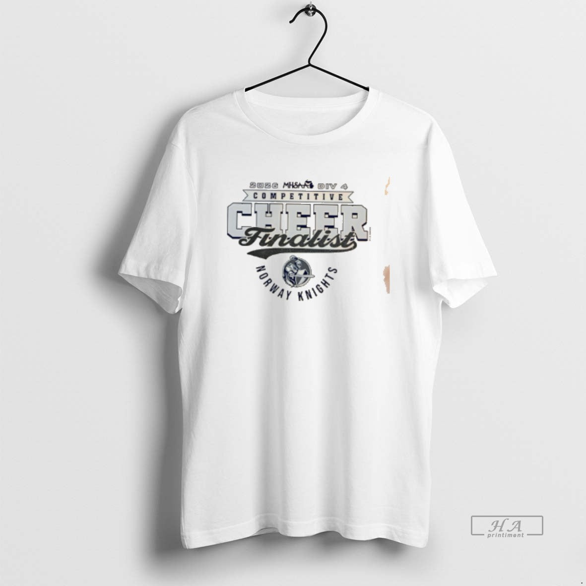 Official 2026 Mhsaa Cheer D4 Finalist Norway Knights Logo Tee
