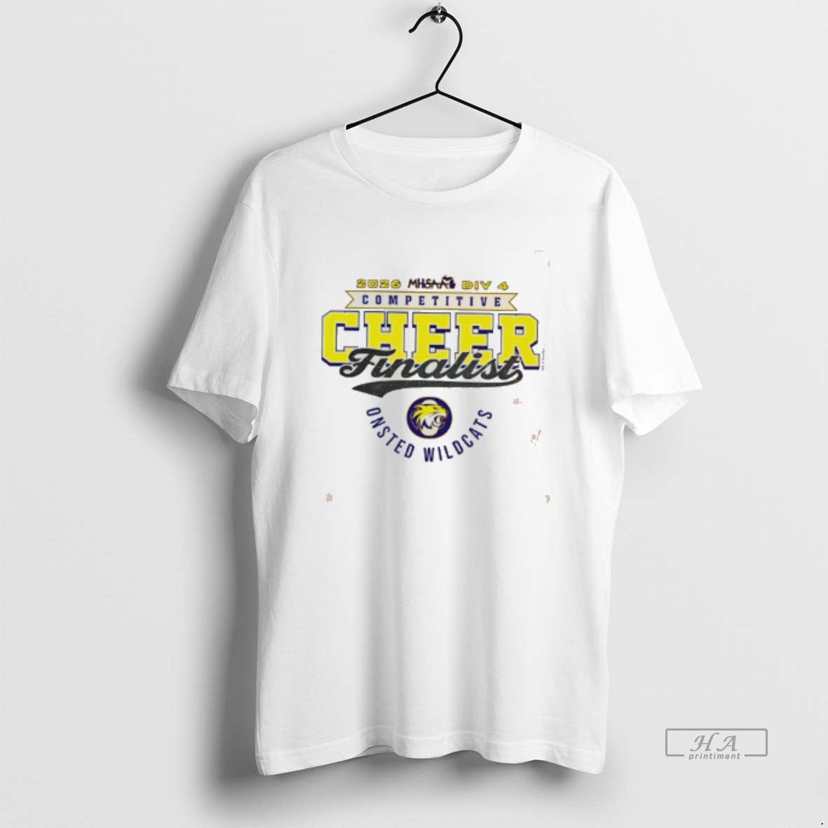 Official 2026 Mhsaa Cheer D4 Finalist Onsted Wildcats Logo Tee