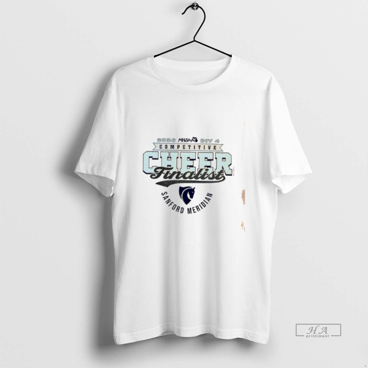 Official 2026 Mhsaa Cheer D4 Finalist Sanford Meridian Mustangs Logo Tee