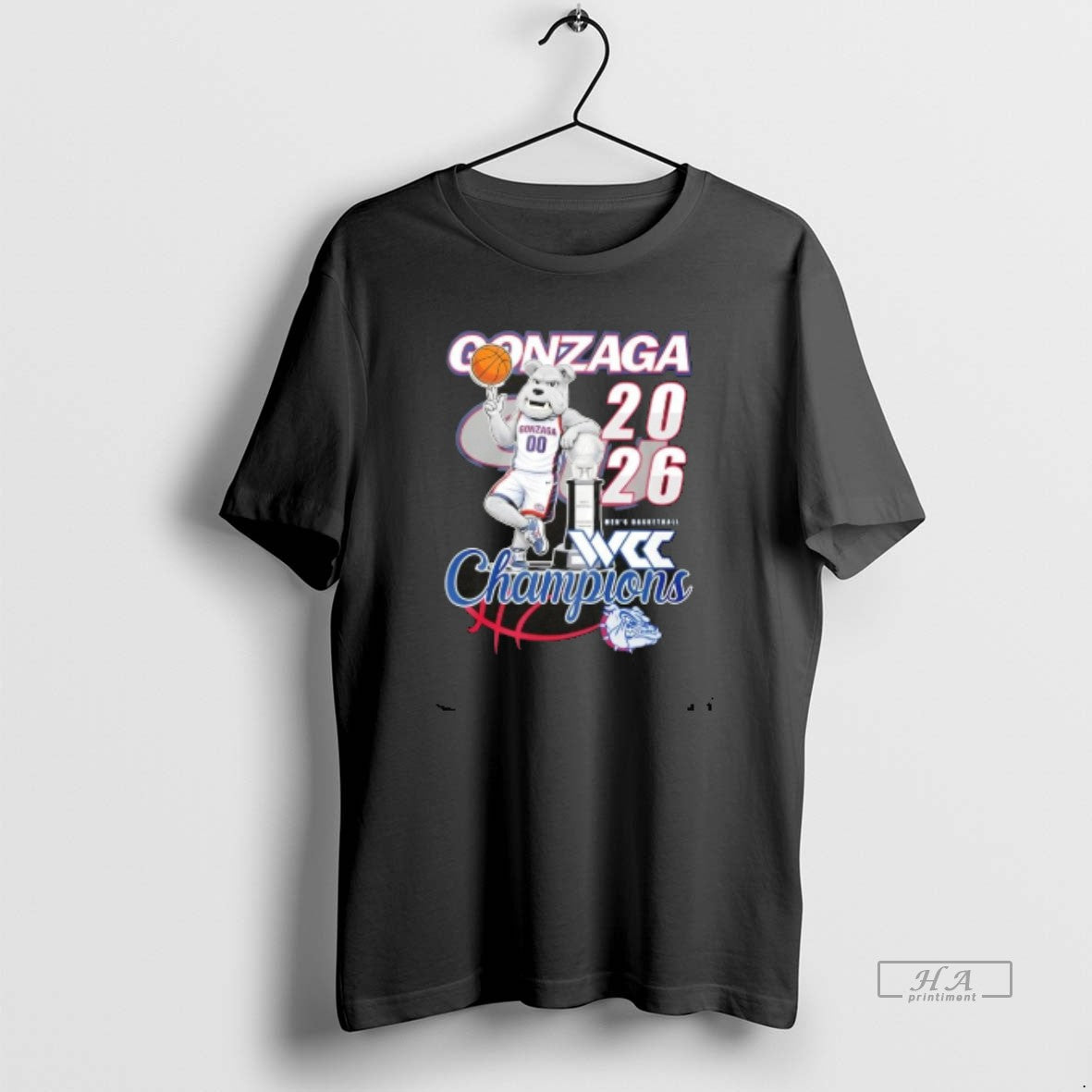 Official 2026 Mens Basketball Champions Gonzaga Bulldogs Mascot