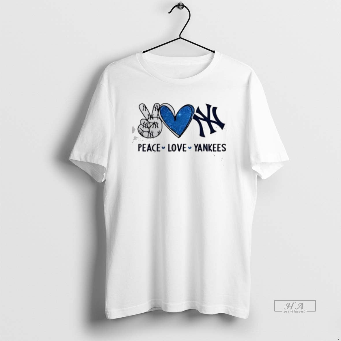 Official 4bmbaqa2 Peace Love Yankees New York Baseball Hand Heart Graphics
