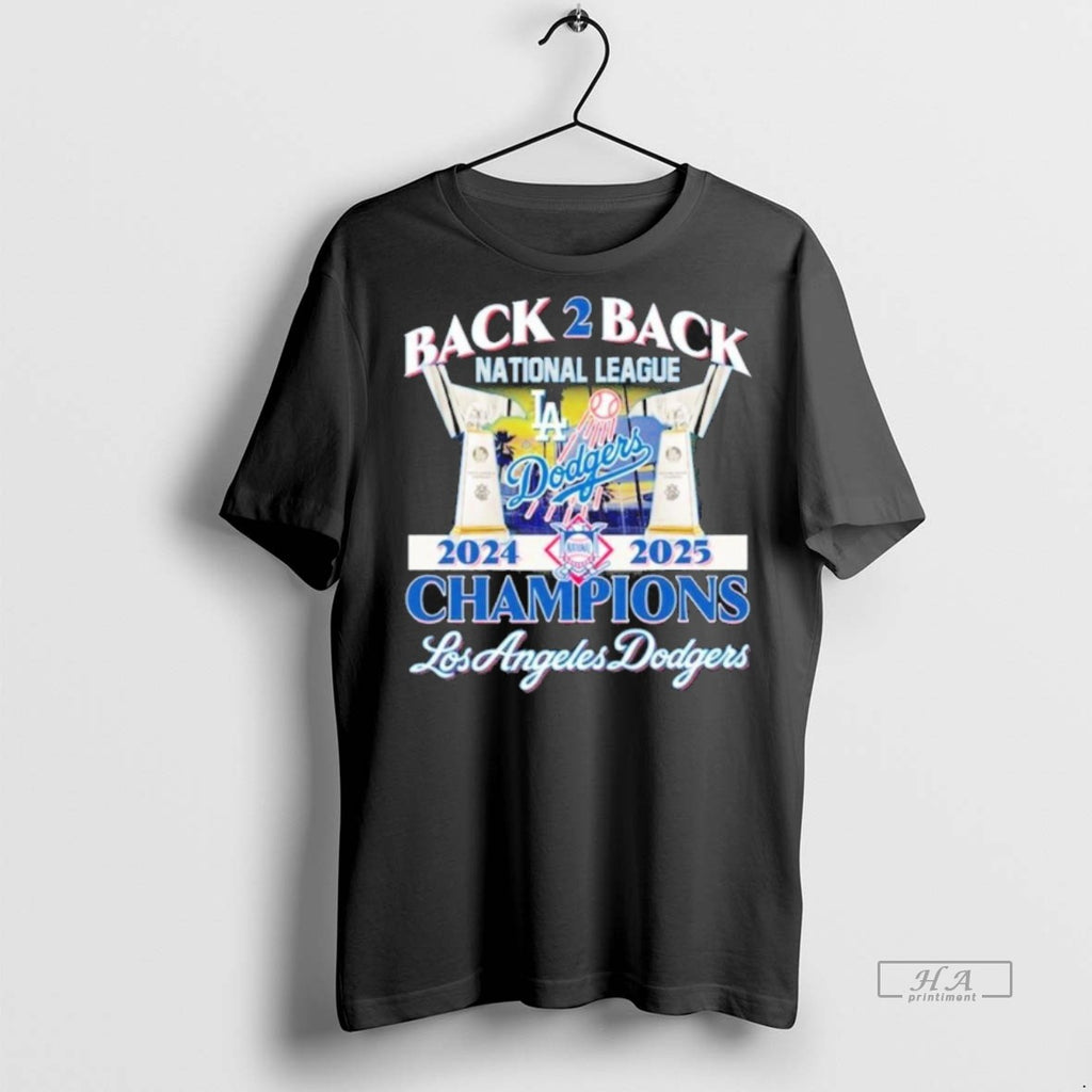 Official Back 2 Back National League 2024 2025 Champions Los Angeles Dodgers Shirt