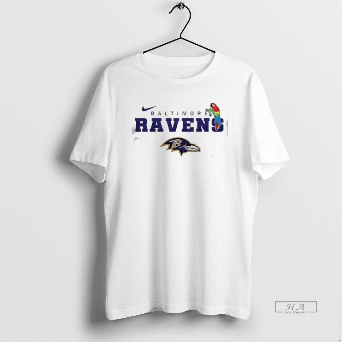 Official Baltimore Ravens Parrot Drinking Cocktail Bird Logo