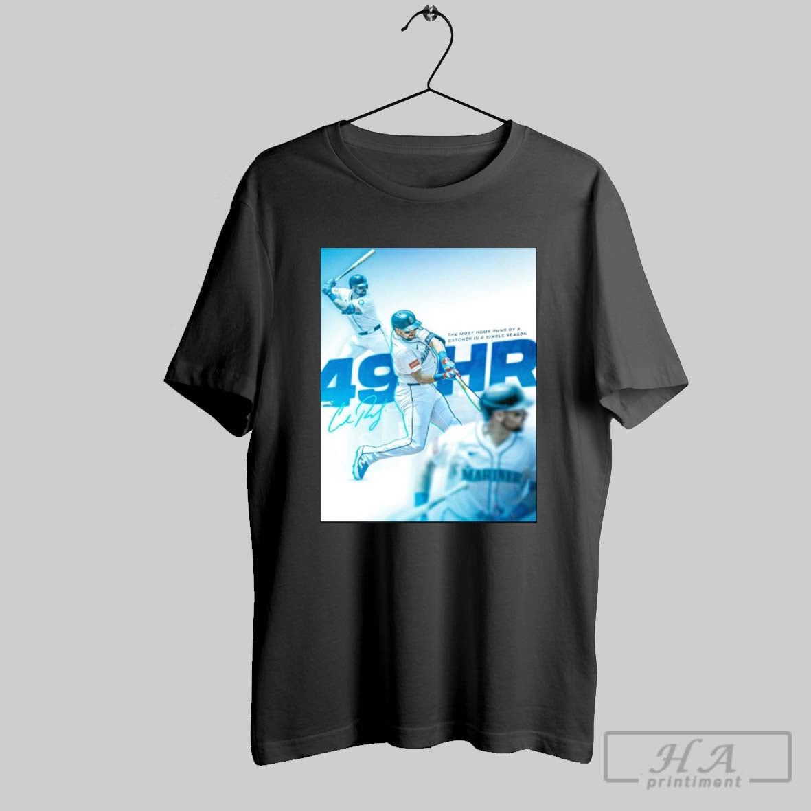 Official Cal Raleigh Seattle Mariners 49hr The Most Home Runs By A Catcher In