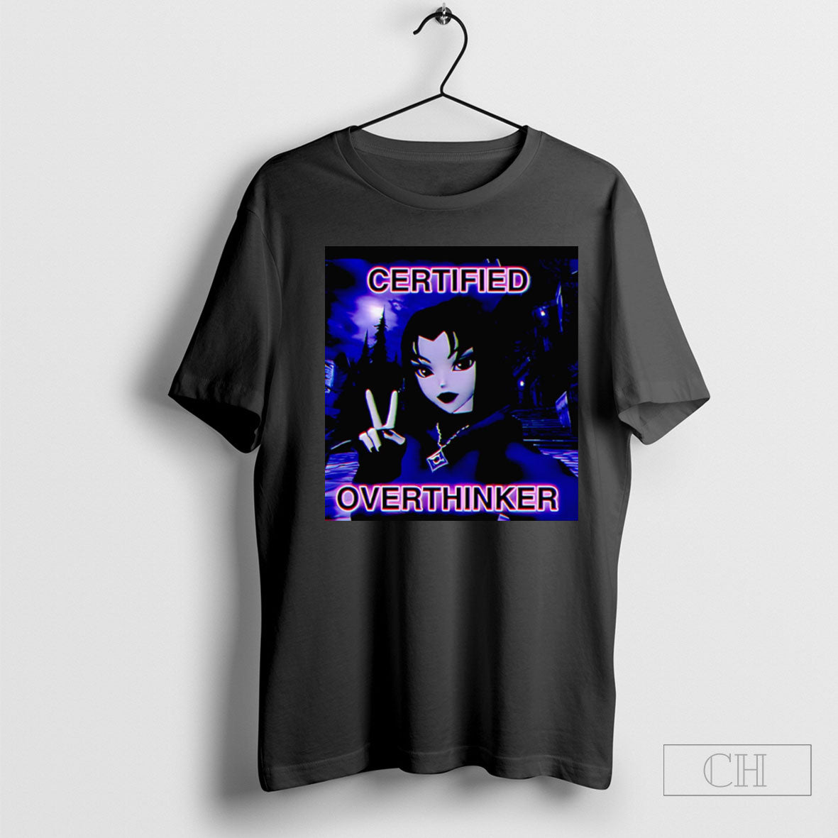 Official Certified Overthinker Low Poly Goth Girl Tee