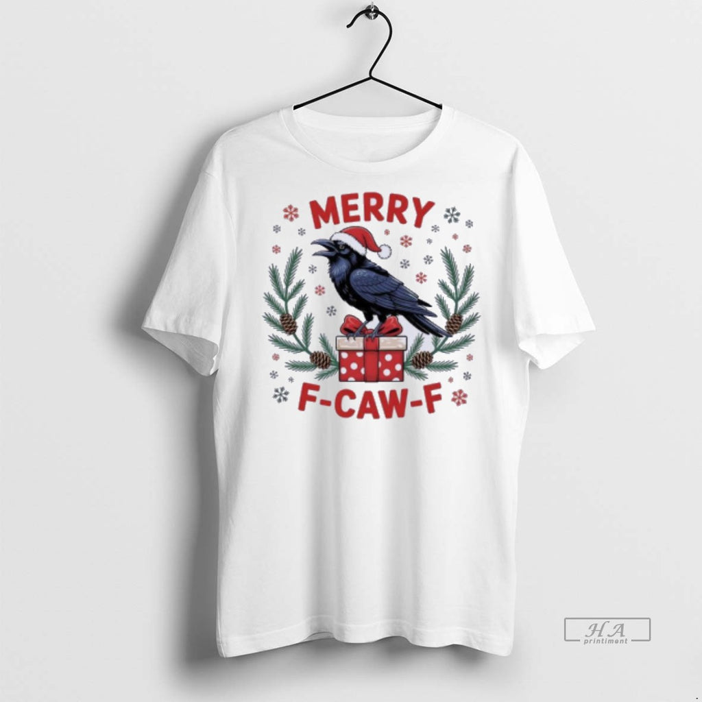 Official Christmas F Caw F Funny Raven Xmas Shirt