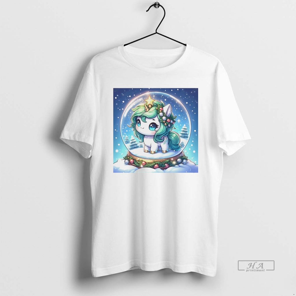 Official Christmas Snow Globe Unicorn Magical Winter White