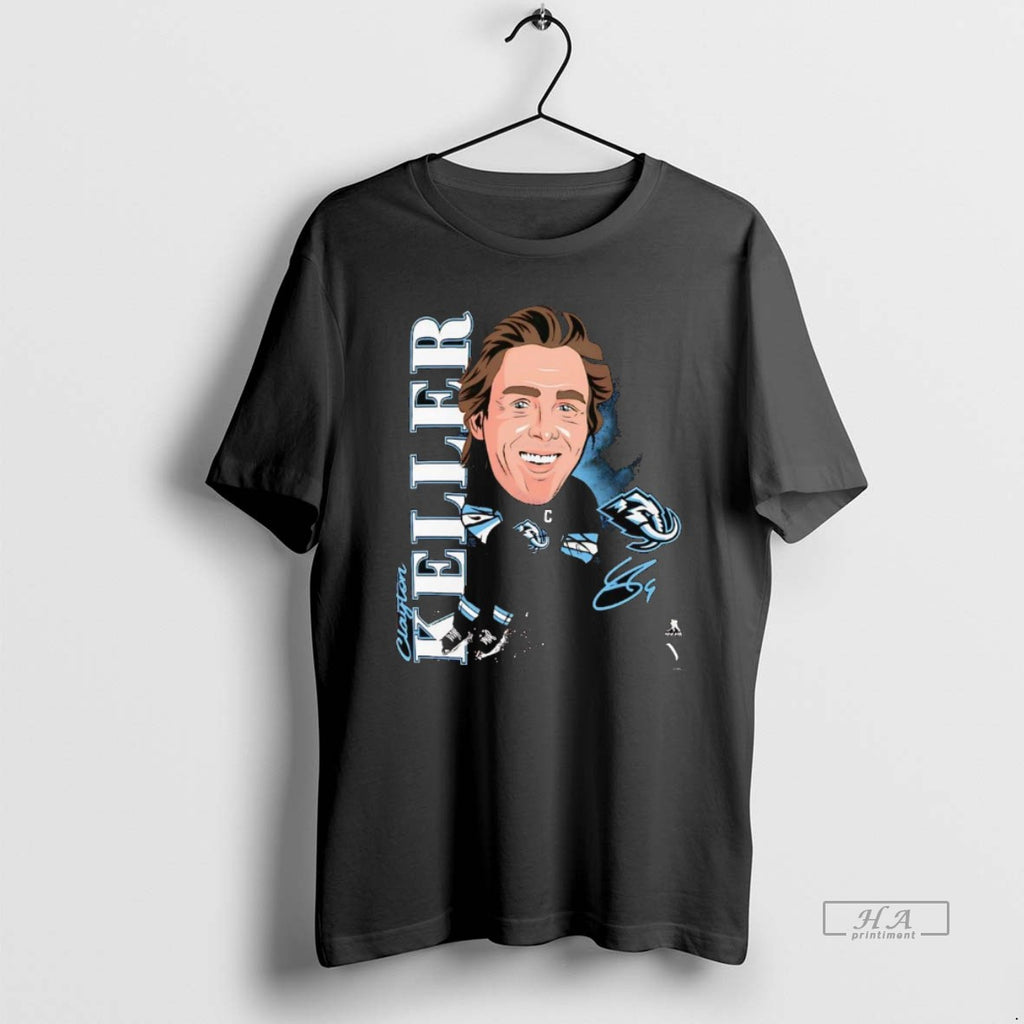 Official Clayton Keller Caricature Signature Utah Mammoth
