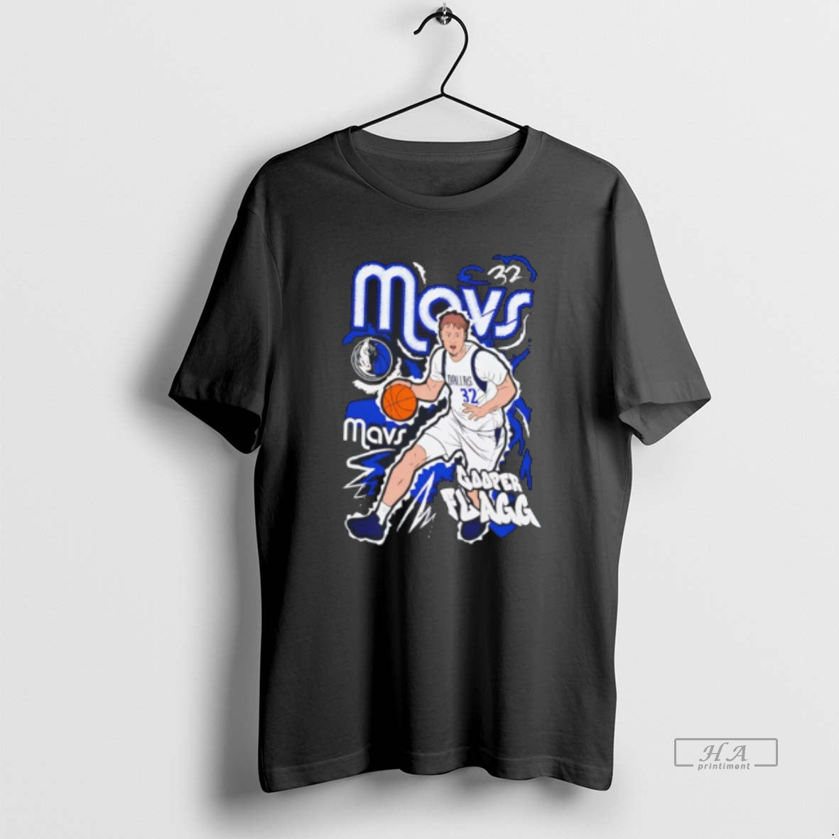 Official Cooper Flagg Dallas Mavericks Chalked Up Player Paint Tee