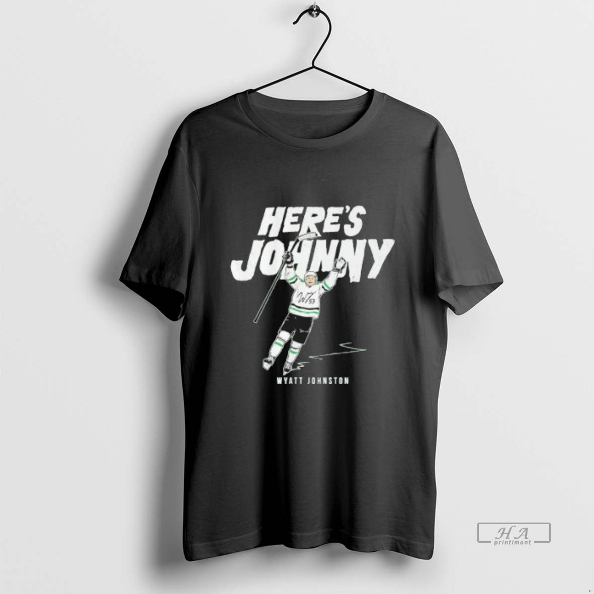 Official Dallas Stars Wyatt Johnston Heres Johnny