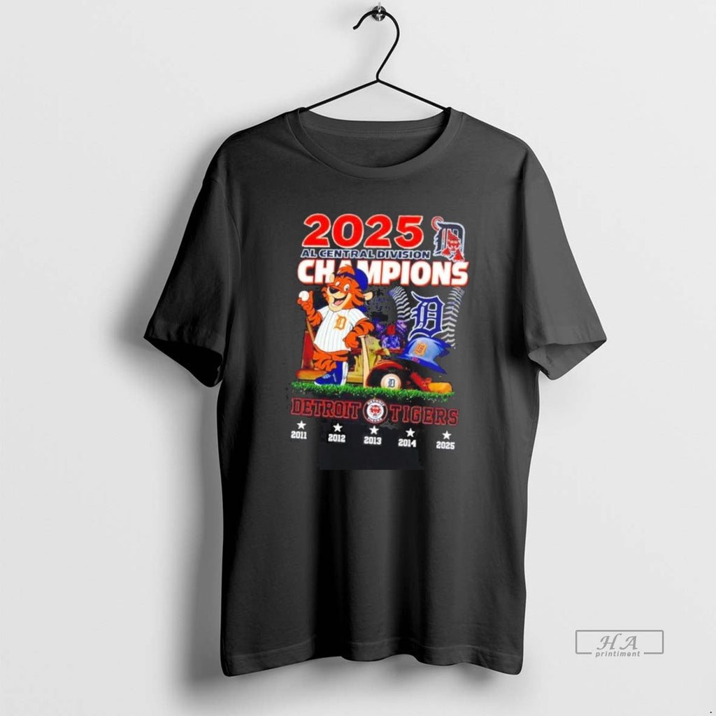 Official Detroit Tigers 5 Time Al Central Division Champions 2025