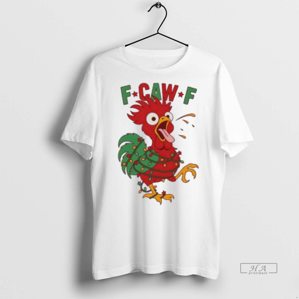 Official F Caw F Funny Christmas Santa Crow Shirt