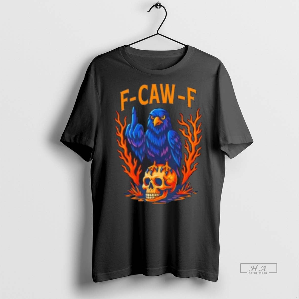 Official F Caw F Crow Skeleton Skull Shirt