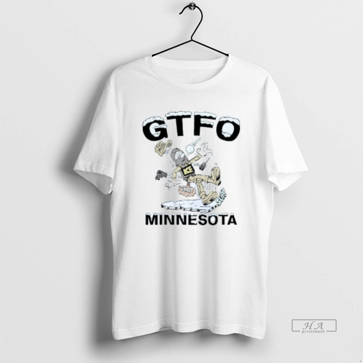 Official Gtfo Get The Fuck Outta Minnesota Not Police Ice Mens White Tee