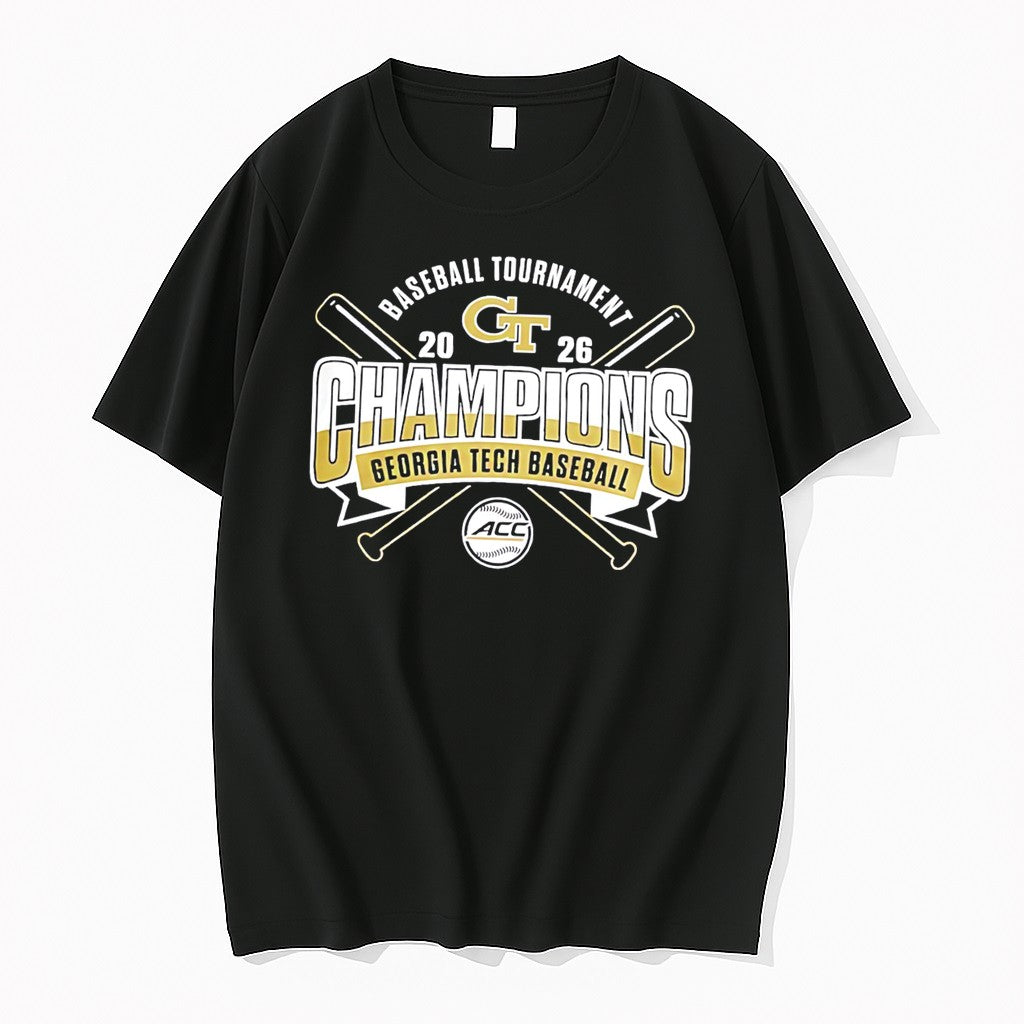 Official Georgia Tech Yellow Jackets Acc Baseball Tournament Champions 2026 Classic Tee T Shirts