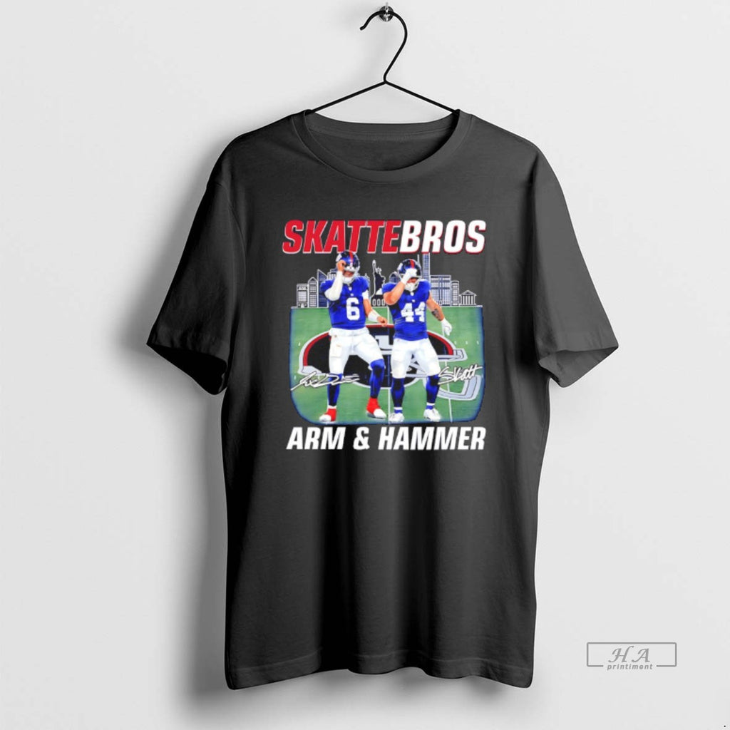 Official Giants Dart And Skattebo Skattebros Arm And Hammer Signature