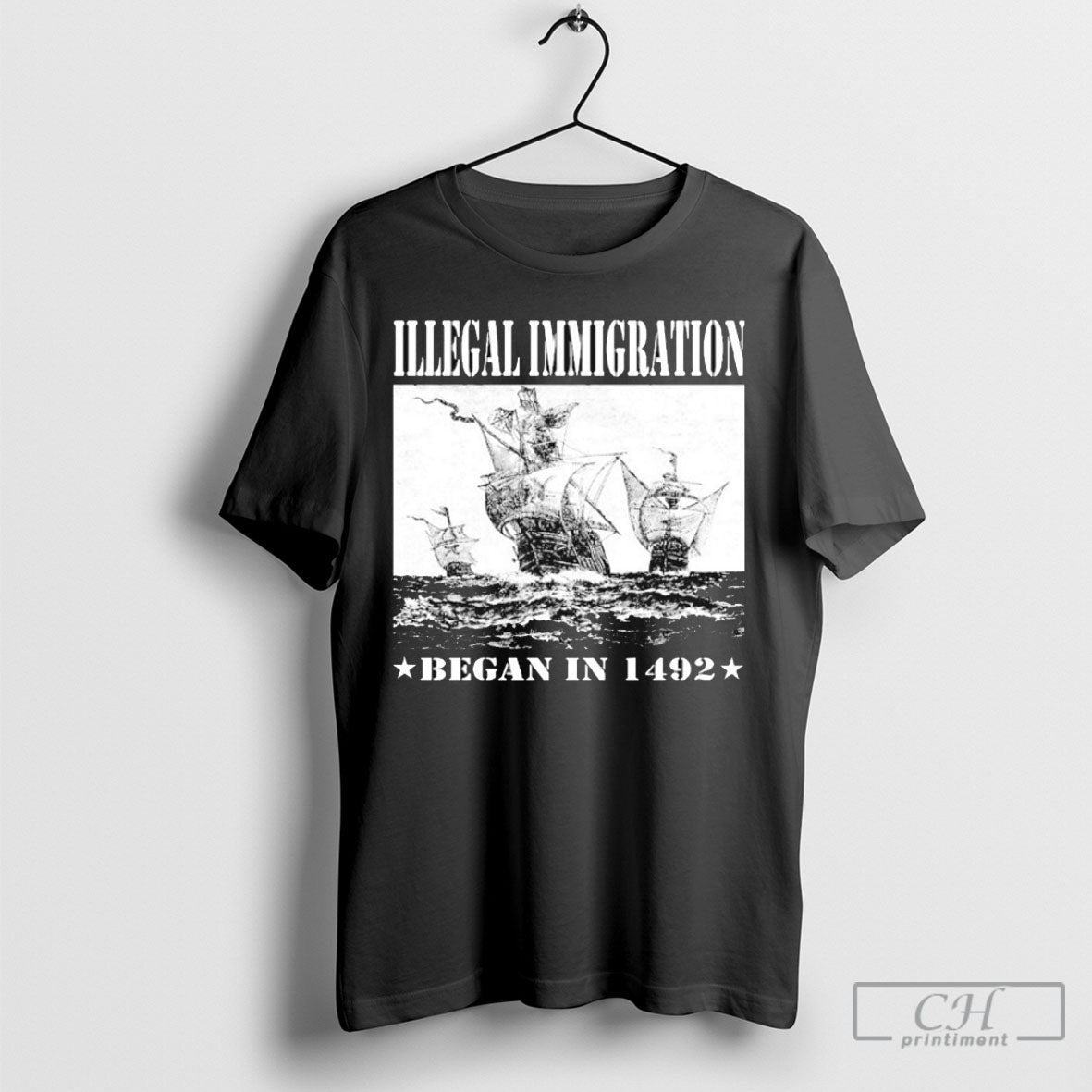 Official Illegal Immigration Began In 1492 Anti Fascist T Shirts