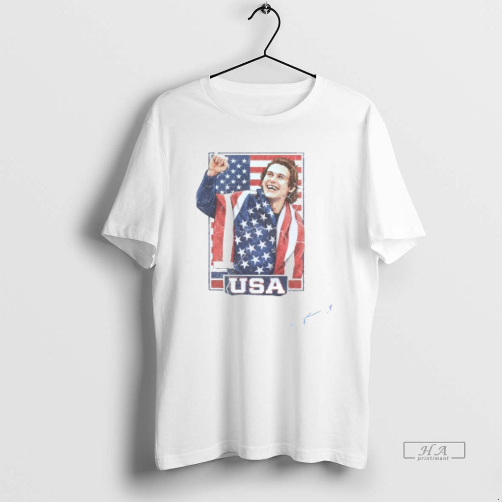 Official Jack Hughes Team Usa Gold Hockey Mens White Tee
