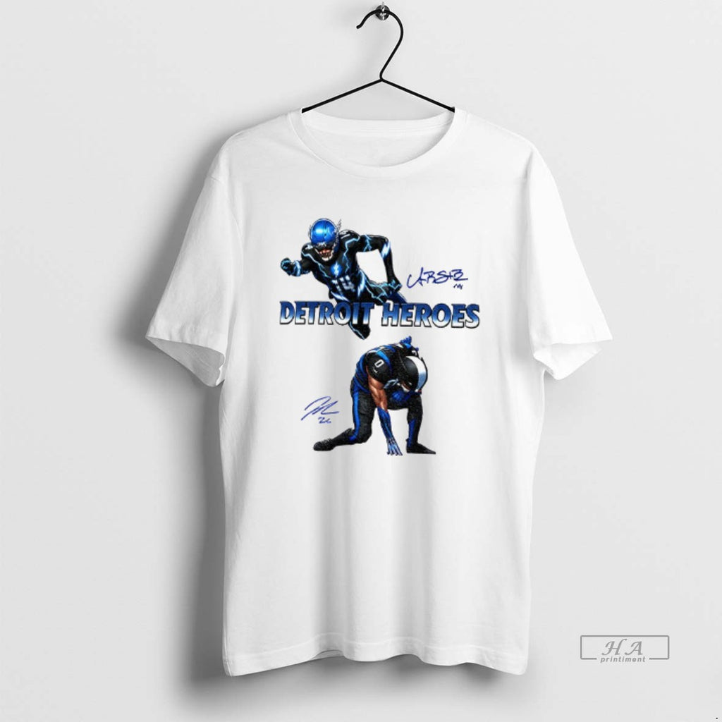 Official Jahmyr Gibbs And Amon Ra St Brown Detroit Heroes 2025 Signature