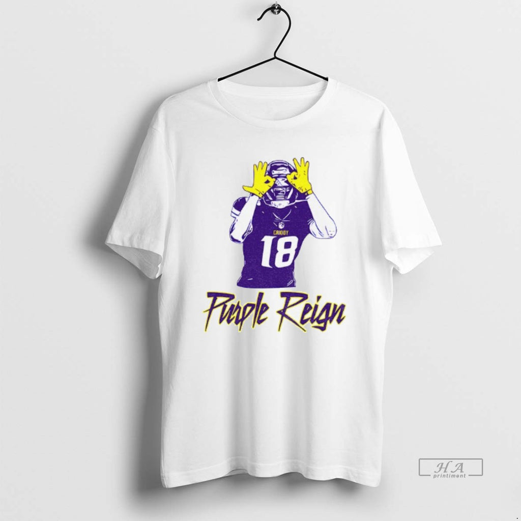 Official Justin Jefferson Griddy Logo Purple Reign Minnesota Vikings Football