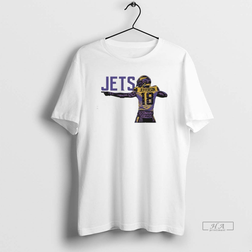 Official Justin Jefferson Jets Minnesota Vikings Football Graphic
