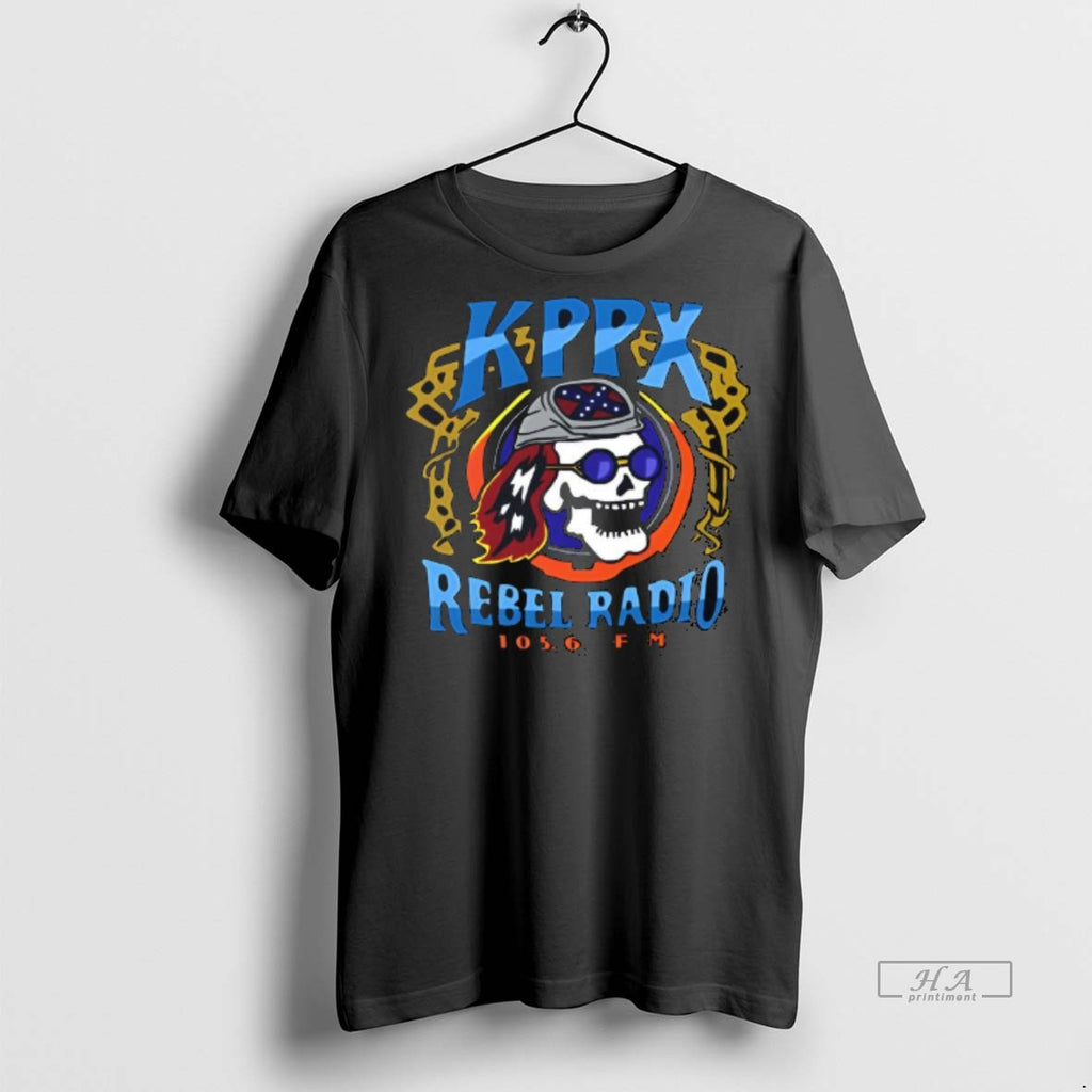 Official Kppx Rebel Radio Skull Movies Shirt