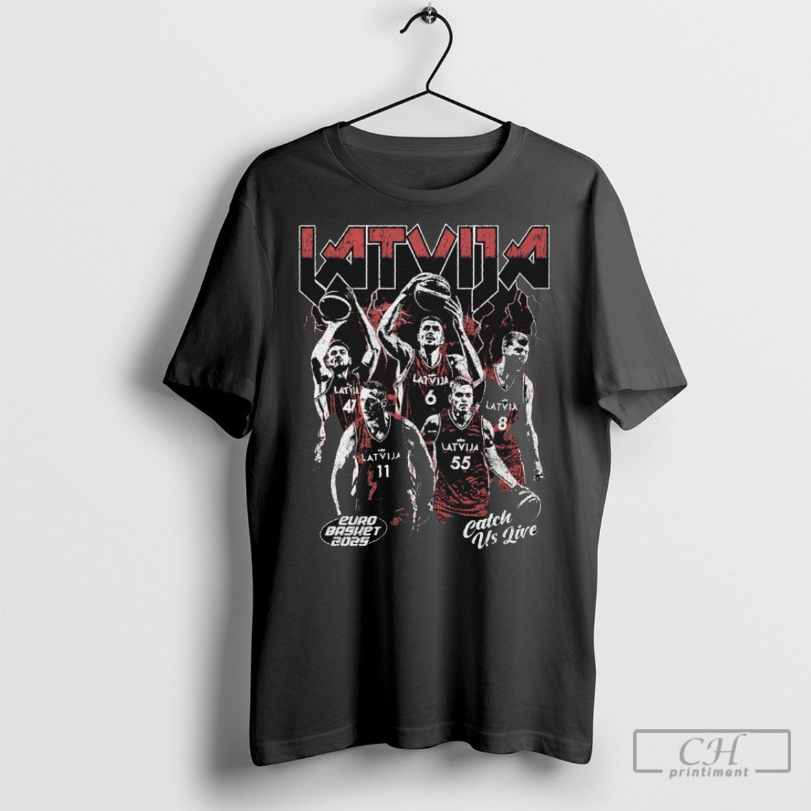 Official Latvia Catch Us Live Euro Basket 2025 Shirts
