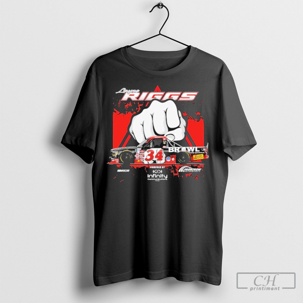 Official Layne Riggs Checkered Flag Sports Bare Knuckle Boxing Car T Shirts