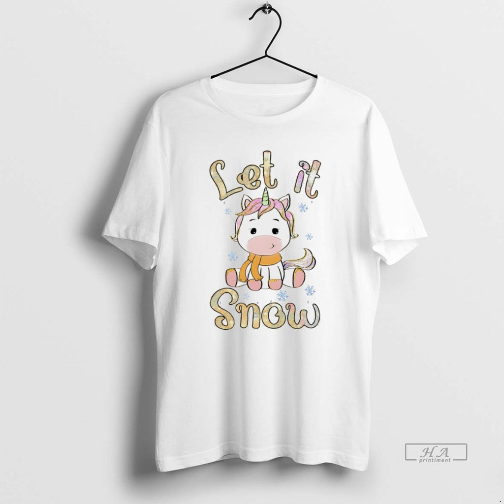 Official Let It Snow Cute Unicorn Winter Holiday White
