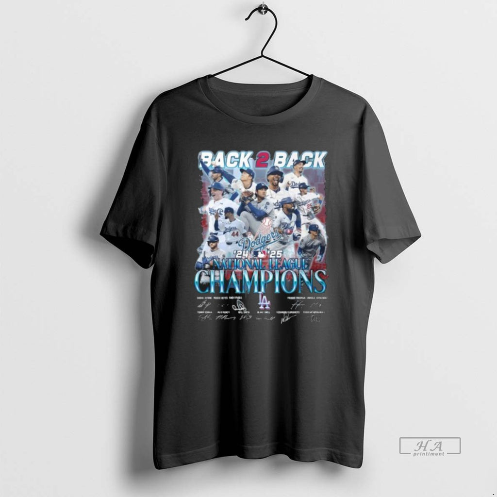 Official Los Angeles Dodgers Back 2 Back 2024 2025 National League Champions Signature