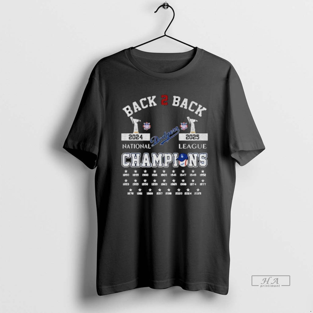 Official Los Angeles Dodgers Baseball Postseason Back To Back 2024 2025 National League Champions