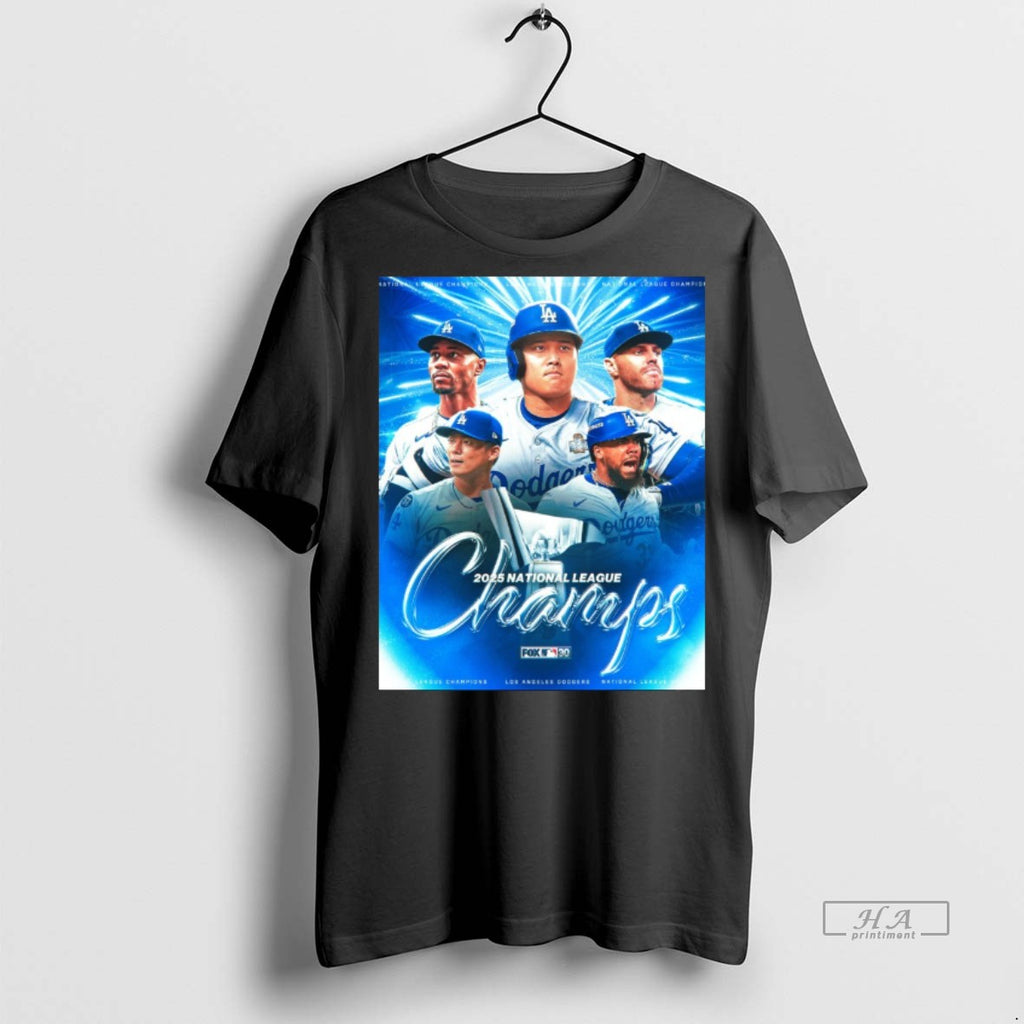 Official Los Angeles Dodgers Mlb 2025 Back To Back National League Champs Fox Shirt