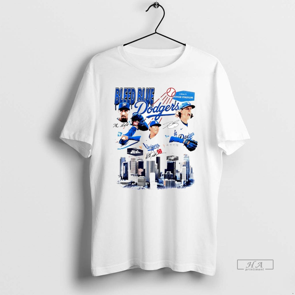 Official Los Angeles Dodgers Players Bleed Blue Stadium Signatures