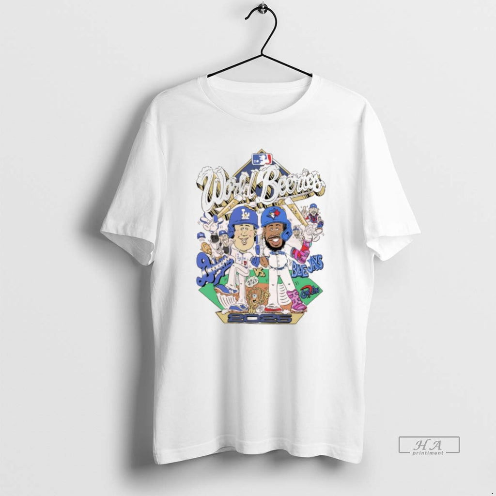 Official Los Angeles Dodgers Vs Toronto Blue Jays 2025 World Series Cartoon Graphic