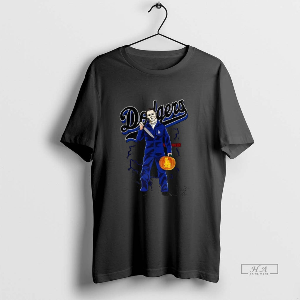 Official Michael Myers X Los Angeles Dodgers Mlb Halloween