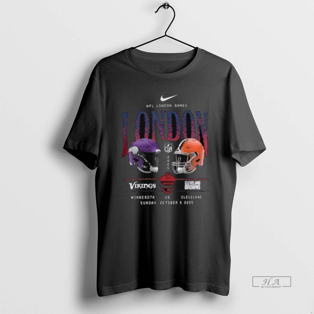 Official Minnesota Vikings Vs Cleveland Browns International Games London 2025 Long Sleve