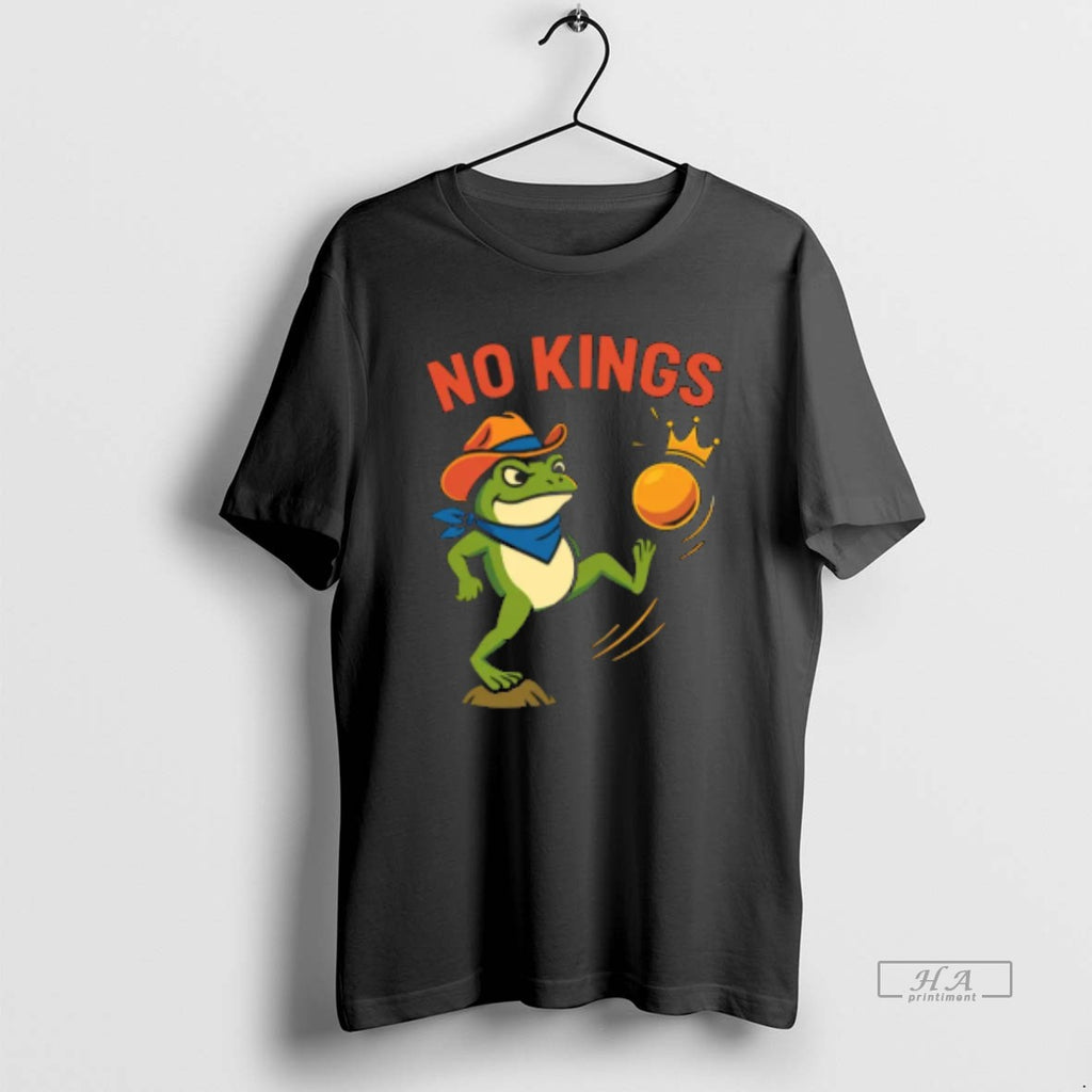 Official No Kings Portland Frog Kicking Protest Cartoon